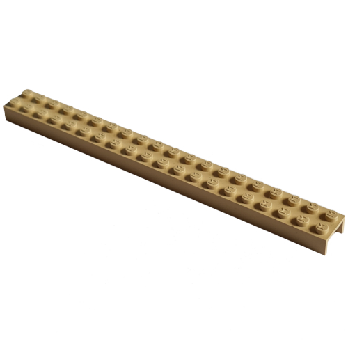 Lego Modulex Brick 2 x 20 with M on Studs - No End Walls / Modulex Pink