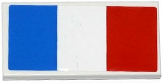 Lego Tile 2 x 4 with French Flag Pattern (Sticker) - Set 75912