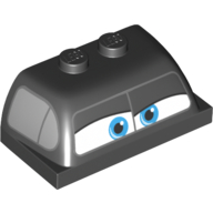 Lego Windscreen 2 x 4 x 1 1/3 with Window and Eyes Print (Junior Moon) / Black