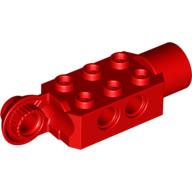 Lego Technic Brick Special 2 x 3 with Pin Holes, Rotation Joint Ball Half [Vertical Side], Rotation Joint Socket / Red
