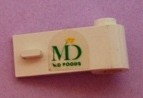 Lego Door 1 x 3 x 1 Right with MD Foods Logo Pattern (Sticker) - Set 1952 / White