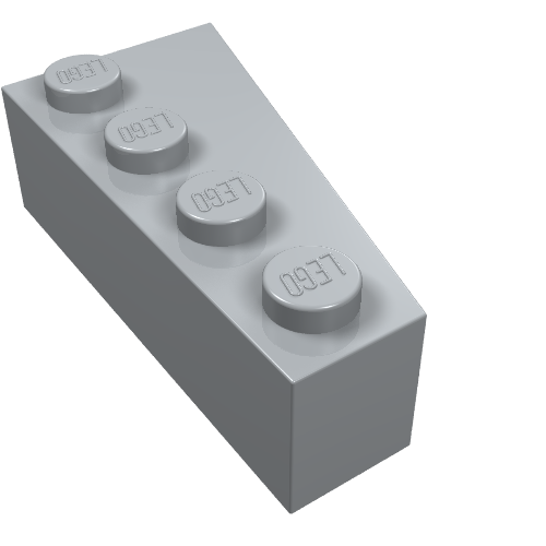 Lego Brick Wedged, Angled 4 x 2 Left / Light Bluish Gray