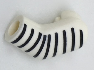 Lego Arm, Left with 9 Black Stripes Pattern / White