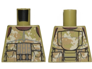 Lego Torso SW Armor Camouflage Elite Corps Trooper Pattern / Olive Green