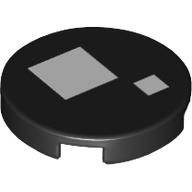 Lego Tile Round 2 x 2 with White Squares (Brickheadz Eye) Print