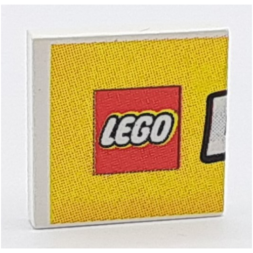 Lego Tile 2 x 2 with LEGO World Print Medium Left