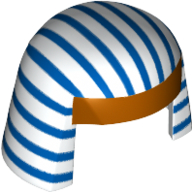 Lego Headdress Nemes with Gold Trim and Blue Stripes Print