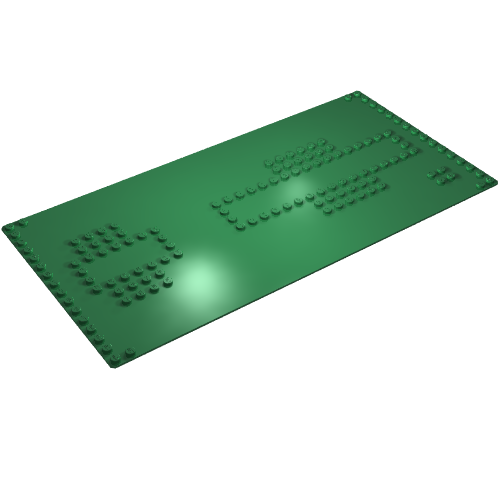 Lego Baseplate 16 x 32 with Railway Station Stud Print [342] / Green