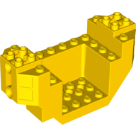 Lego Wedge Brick Special 4 x 10 x 4 with 3 x 4 Recessed and Pin Holes- Plane Bottom / Yellow