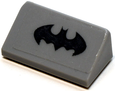 Lego Slope 30 1 x 2 x 2/3 with Dark Bluish Gray Batman Logo Pattern (Sticker) - Set 70908