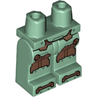 Lego Hips and Sand Green Legs with Copper Knee Plates and Rivets print / Sand Green