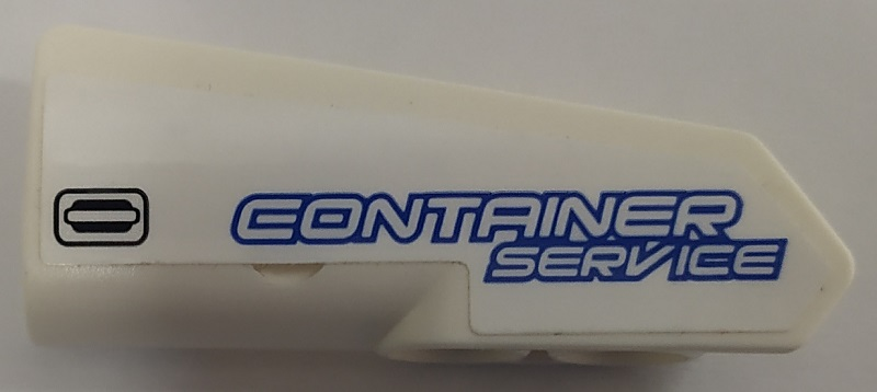 Lego Technic, Panel Fairing #22 Very Small Smooth, Side A with 'CONTAINER SERVICE' Pattern (Sticker) - Set 42062