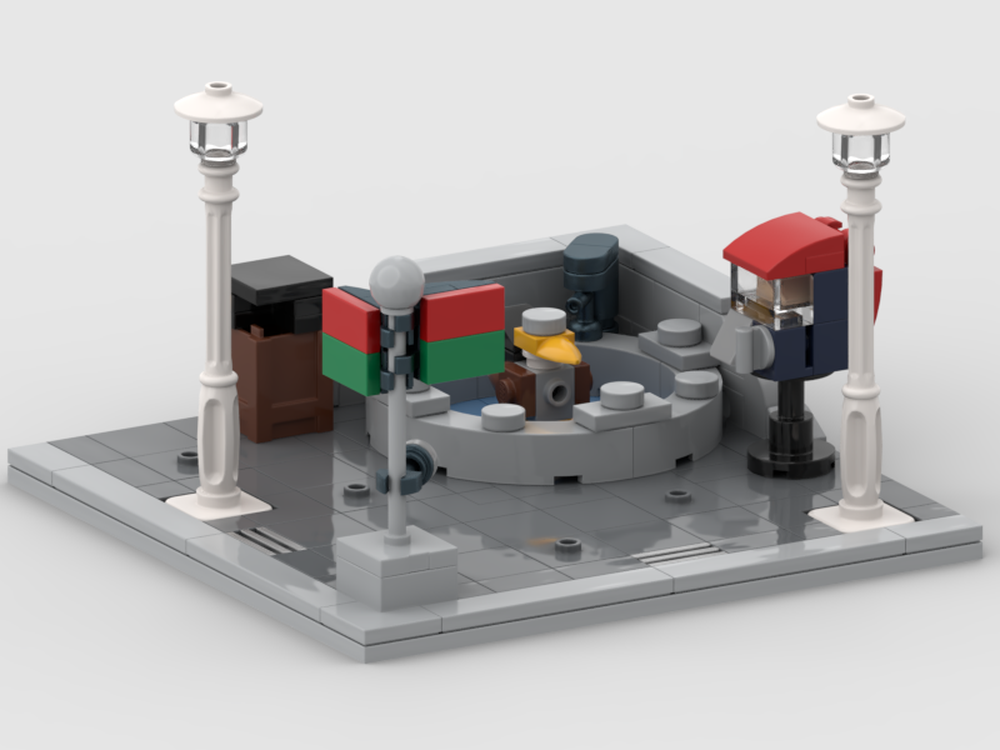 Lego Corner with Bird and Pool, Small Modular