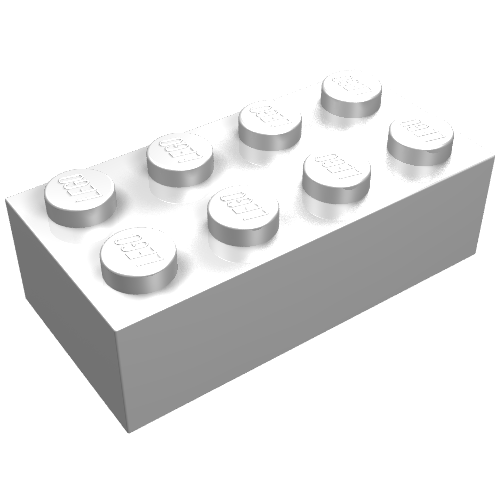 Lego Brick 2 x 4 / Milky White