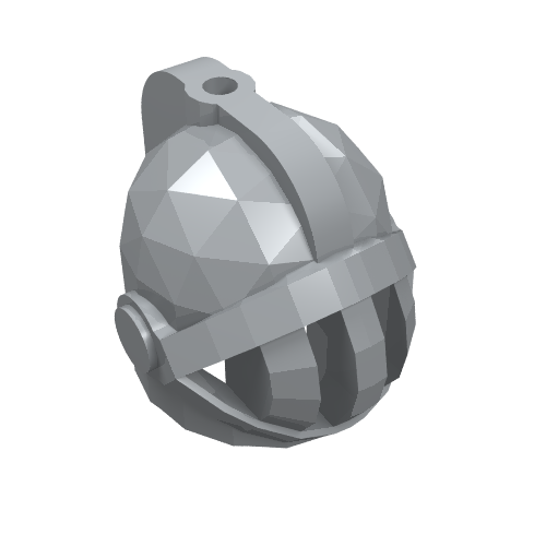 Lego Helmet with Fixed Grill and Plume Hole (Castle) / Light Bluish Gray