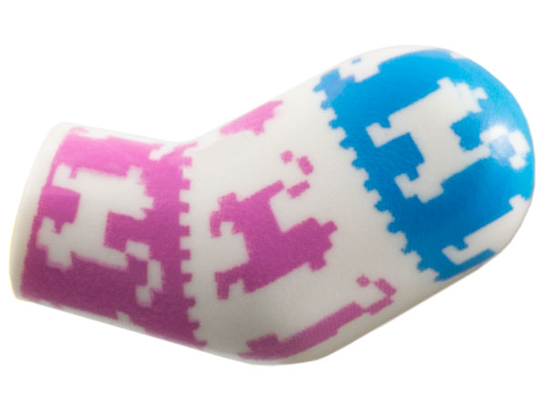 Lego Arm, Left with Cats on Dark Azure and Dark Pink Panels Pattern / White
