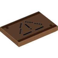 Lego Tile 2 x 3 with Pixelated Black Dots, Reddish Brown Lines Print