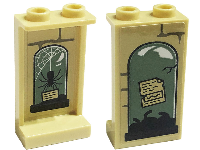 Lego Panel 1 x 2 x 3 with Side Supports - Hollow Studs with Bricks and Jar with Label on Outside and Jar with Label and Spider on Inside Pattern (Sticker) - Set 76397