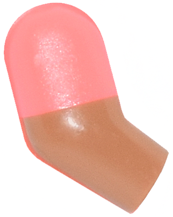 Lego Arm, Right with Molded Coral Short Sleeve  Pattern / Medium Nougat