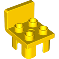 Lego Duplo Chair with 4 Studs and Squared Back / Yellow