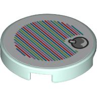 Lego Tile Round 2 x 2 with Yoshi Fruit and Barcode Print (Sticker)