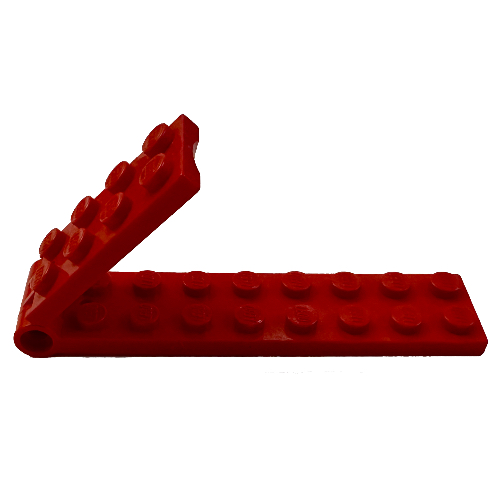 Lego Hinge Plate 2 x 9 with Hole Close to Hinge [Complete Assembly] / Red