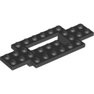 Lego Vehicle Base 4 x 10 x 2/3 with 4 x 2 Recessed Center with Smooth Underside / Black
