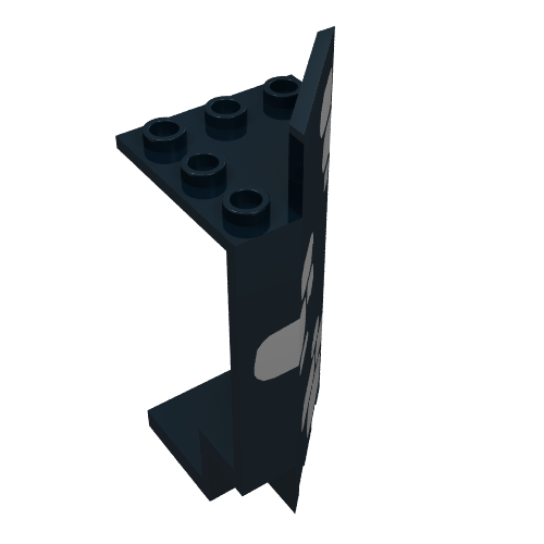 Lego Panel 3 x 3 x 6 Corner Wall with Light Grey Stones Print / Black