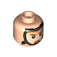 Lego Minifig Head Jake Sully, Reddish Brown Eyebrows, Worried / Breathing Mask Print