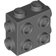 Lego Brick Special 1 x 2 x 1 2/3 with 8 Studs on 3 Sides / Dark Bluish Gray