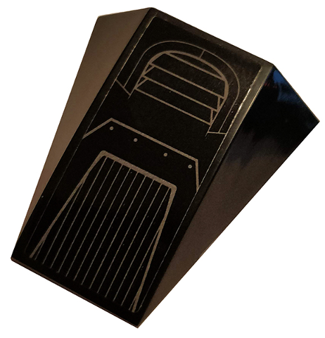 Lego Wedge 4 x 4 Triple Curved No Studs with Flat Silver Air Vents Pattern (Sticker) - Set 76120 / Black