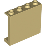 Lego Panel 1 x 4 x 3 [Side Supports / Hollow Studs] / Tan