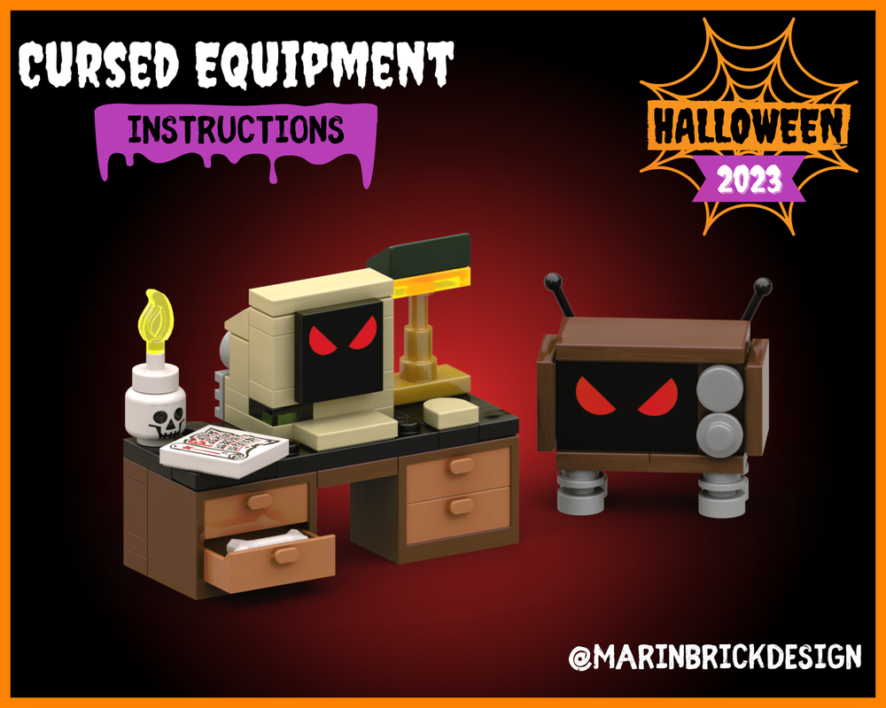 Lego Cursed TV and Computer - Lego Spooky Halloween Moc