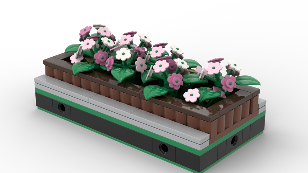 Lego Modular Flowerbed Pink and White.