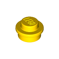 Lego Plate Round 1 x 1 with Solid Stud / Yellow