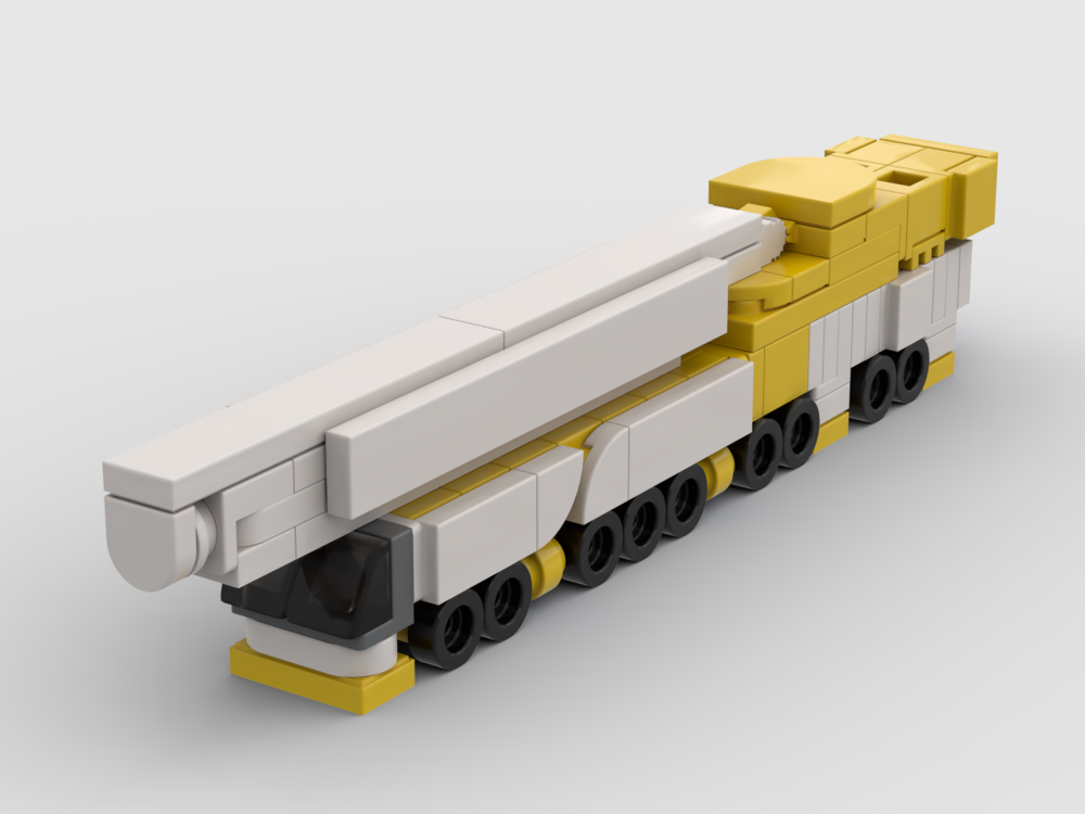 Lego liebherr ltm11200 crane in white and yellow