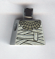 Lego Torso Studios Mummy Wrappings and Necklace Pattern / Light Gray