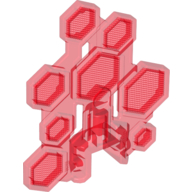 Lego Large Figure Shield, Hexagon / Trans-Red