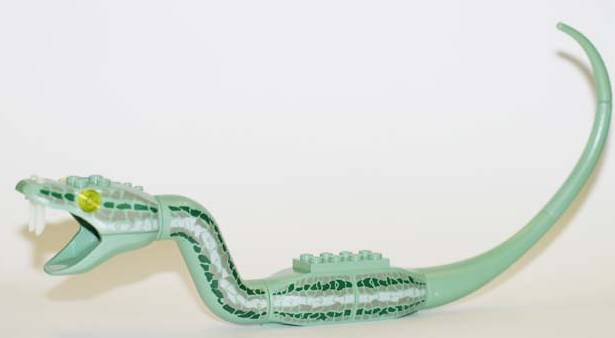 Lego Snake, Harry Potter (Basilisk Sand Green with Scales) - Brick Built