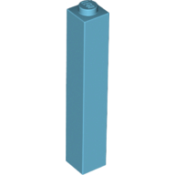 Lego Brick 1 x 1 x 5 with Solid Stud / Medium Azure