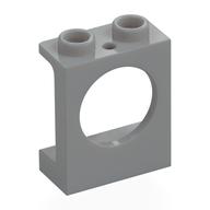 Lego Window 1 x 2 x 2 Plane, Round Hole / Light Bluish Gray