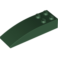 Lego Brick Curved 6 x 2 / Dark Green