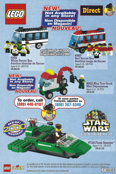 Lego 2000 Insert - LEGO Direct - US/Canadian (4130249)