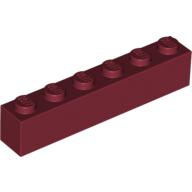 Lego Brick 1 x 6 / Dark Red