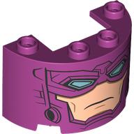 Lego Cylinder Half 2 x 4 x 2 with 1 x 2 Cutout with Galactus Face Print