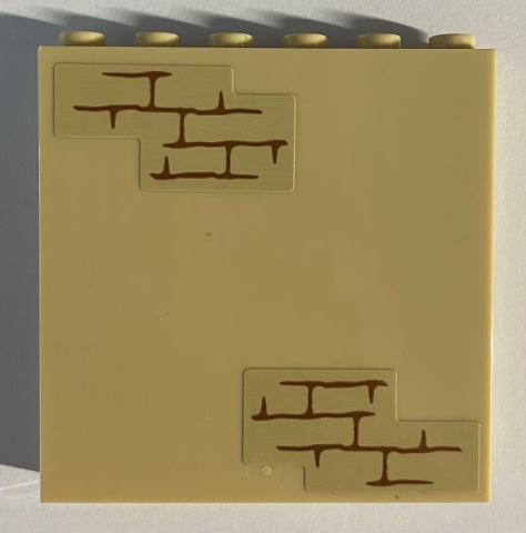 Lego Panel 1 x 6 x 5 with Brick Wall with Medium Nougat Mortar Pattern (Stickers) - Set 75966