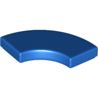 Lego Tile 2 x 2 Curved, Macaroni / Blue