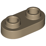 Lego Plate Special 1 x 2 Rounded with 2 Open Studs / Dark Tan