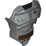 Lego Large Figure Torso Cover with Raised Belt and Mandalorian Armor Print (Jango) / Dark Bluish Gray