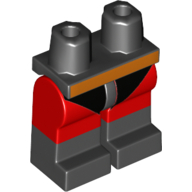 Lego Hips with Red Legs and Black Boots Pattern with Black Leotard and Orange Belt Print (Mr Incredible)